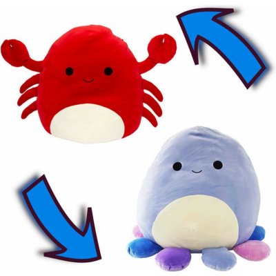 Squishmallows Jazwares Flip A Mallows 5 2 v 1 Krab Carlos a chobotnice Beula oboustranné zvířátko 12 cm – Zboží Mobilmania