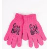 Dětské rukavice YO RED0201G rukavice teplé dvouvrstvé tm. růžové