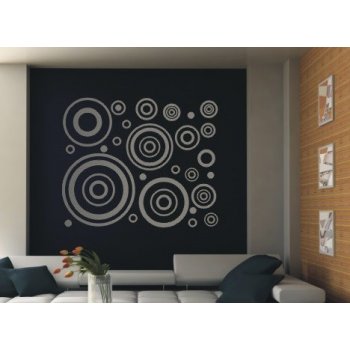 Mercisalon Samolepky na zeď: Kruhy 60 x 50 cm