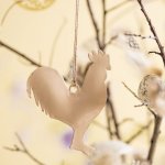 IB LAURSEN Kovová velikonoční ozdoba Bunny/Rooster Coral Sands Kohout, růžová barva, kov – Hledejceny.cz