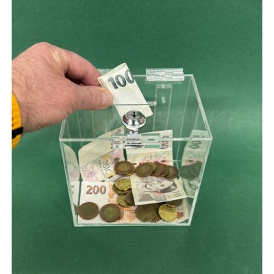 Kasička pokladnička 150x150x250 mm na zámek – Zboží Dáma