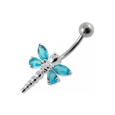 Šperky4U stříbrný piercing do pupíku vážka BP01188-Q – Zbozi.Blesk.cz