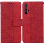 Pouzdro Shield4U Huawei Nova 5T YAL-L21, Honor 20 YAL-L21A Geometric Texture otevírací červené – Zbozi.Blesk.cz