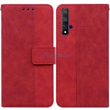 Pouzdro Shield4U Huawei Nova 5T YAL-L21, Honor 20 YAL-L21A Geometric Texture otevírací červené