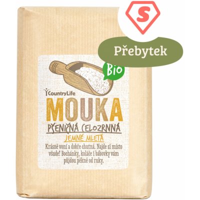 Country Life Bio mouka pšeničná celozrnná jemně mletá 1 kg