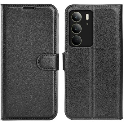 Litchi knížkové pouzdro na Realme C75 - černé – Zboží Živě
