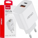 Síťová nabíječka PRO-09 USB+USB-C 20W Quick Charge 230V AMiO-02935 | Zboží Auto