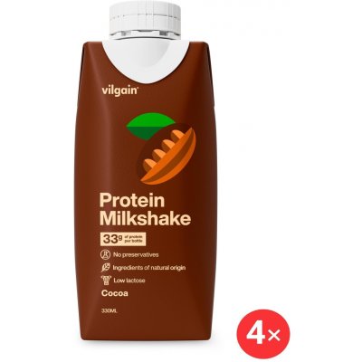Vilgain Protein Milkshake cocoa 4 x 330 ml – Zboží Dáma