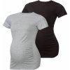 Těhotenské a kojící tričko Esmara dámské těhotenské triko 2 kusy černá šedá