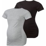 Esmara dámské těhotenské triko 2 kusy černá šedá – Zboží Dáma