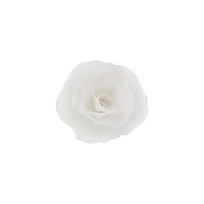 Dekorace oplatková - Růže malá 30 mm, bílá, 3 ks