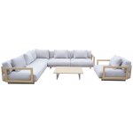 Sunfun Camelia Set lounge nábytku, 7 dílná, polyester, hliník, hnědý, béžový SJ23275 – Hledejceny.cz