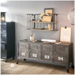 Atmosphera Nástěnná závěsná police dřevo kov 2 úrovně nástěnná police – Zboží Mobilmania