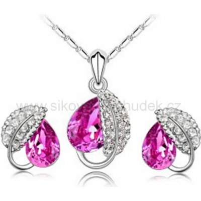 Swarovski Elements souprava lístečky very pink SWS412 – Sleviste.cz