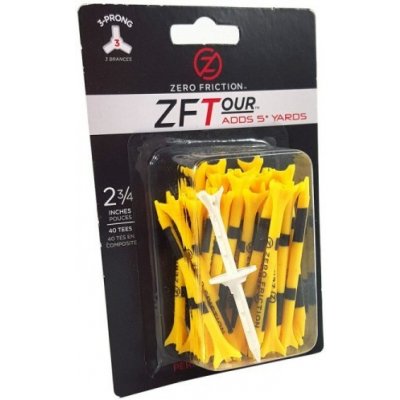 Zero Friction golfové tee 3 hroty 2-3/4" 40ks Yellow – Zboží Dáma