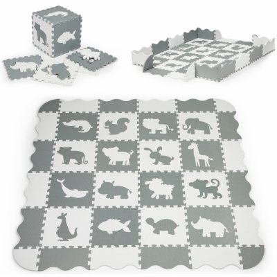 Ecotoys Pěnová puzzle podložka Animals šedá 36 kusů – Zboží Dáma