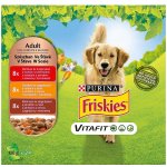 Purina Friskies Adult Multipack hovězí kuře & jehněčí v šťávě 24 x 100 g – Sleviste.cz