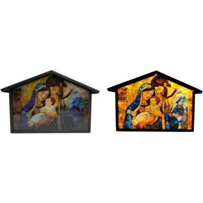 Harasim velkoobchod s. r. o. LED vitráž, kovový betlém - 20 × 6 × 15 cm – Hledejceny.cz