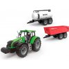 Auta, bagry, technika Rappa Farmářský traktor se dvěma přívěsy zelená