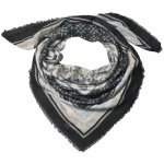Šátek s ornamenty bílo černý – Zboží Dáma