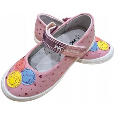 Wojtyłko dívčí balerínky růžové boty k šatům na suchý zip papuče – Hledejceny.cz