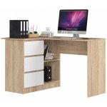 Ak Furniture B-16 rohový 124 cm dub sonoma / bílý levý – Sleviste.cz