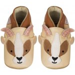 Lait Et Miel kožené capáčky s kozou béžová – Zboží Dáma