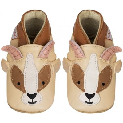 Lait Et Miel kožené capáčky s kozou béžová – Zboží Dáma