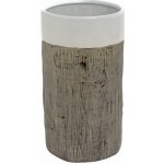 VÁZA VZOR DREVO HNEDOBIELY 12.5*12.5*22.5CM SUPER CENA – Hledejceny.cz