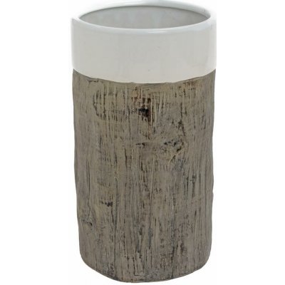 VÁZA VZOR DREVO HNEDOBIELY 12.5*12.5*22.5CM SUPER CENA – Hledejceny.cz