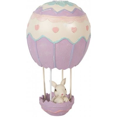 Clayre & Eef Fialová dekorace králík v balónu - Ø12*20 cm – Hledejceny.cz