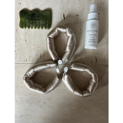 Hedvábné natáčky 3 ks, WHITE ORCHID Barva hedvábí: zlatá – Hledejceny.cz