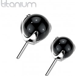 Šperky4U kamínek k Push In piercingu titan černý kamínek TIT1196K-040