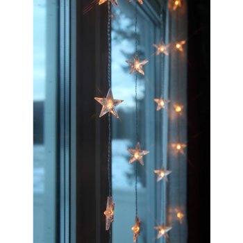 STAR TRADING Světelný řetěz s hvězdičkami Star Curtain 90 × 120 cm čirá barva plast
