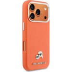 Karl Lagerfeld PU Karl and Choupette Heads Pins MagSafe Zadní Kryt pro iPhone 17 Pro Orange – Zboží Živě