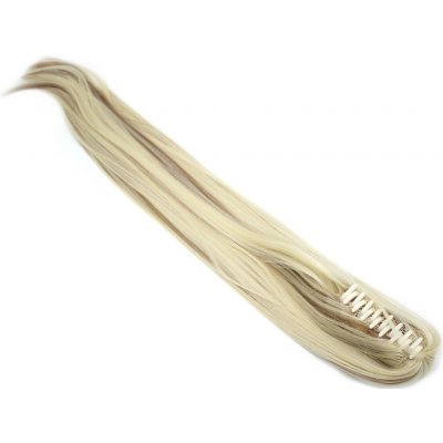 Clip in culík se skřipcem rovný 60cm platina/světle hnědá – Sleviste.cz