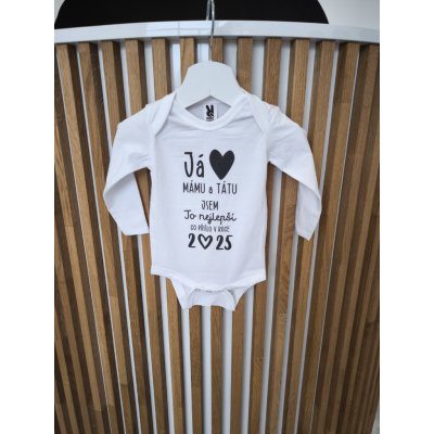 Černá na bílé bodyčko JÁ ❤ MÁMU A TÁTU dlouhý rukáv – Zboží Mobilmania