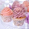 Svatební cukrovinka Krajka bílá s perletí na cupcakes 10 ks v balení