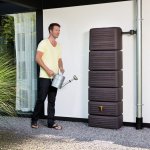 Graf Zahradní plastová nádrž na dešťovou vodu SEINE 300 l, dřevo, dark wood/dřevo – Zboží Dáma