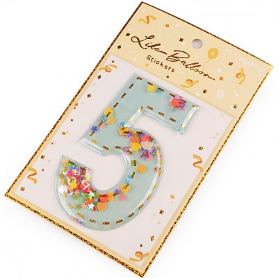Prima-obchod Narozeninové samolepicí číslice s pohyblivými flitry, barva 5 mentolová 1 ks – Sleviste.cz