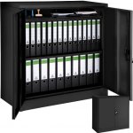 Tectake Kovová archivační skříň na spisy 3 přihrádky 90x40x90 cm, černá – Hledejceny.cz