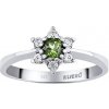 Prsteny SILVEGO Stříbrný prsten Leana s přírodním vltavínem a Brilliance Zirconia JSW3007SVL