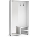 Plan Šatní stěna Border s botníkem a zrcadlem 2 háčky bílá – Zboží Dáma