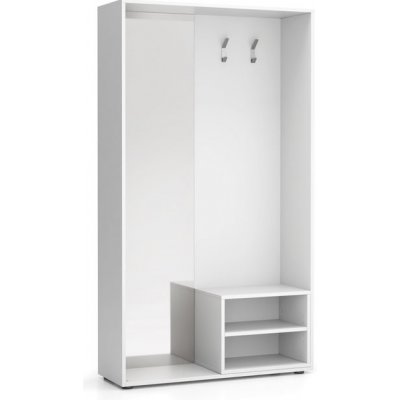 Plan Šatní stěna Border s botníkem a zrcadlem 2 háčky bílá – Zboží Dáma