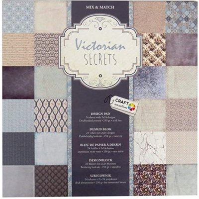 Papír na scrapbooking Craft Sensations 30.5x30.5 cm - 24 listů - Victorian Secrets – Zboží Mobilmania