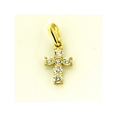 KA 8134 Zlatý přívěsek křížek ze žlutého zlata – Zboží Dáma