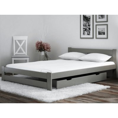 AMI Nábytek masiv VitBed LUX šedá s roštem – Sleviste.cz