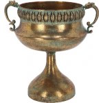 Váza francouzská AGED METAL, kov, zlatá/tyrkys patina, 32x25x34cm|Esschert Design – Hledejceny.cz