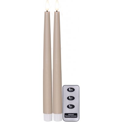 Star trading 2x LED dlouhá svíčka FLAMME s dálkovým ovládání V.28,5 cm béžová – Hledejceny.cz
