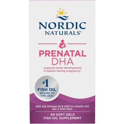 Nordic Naturals Prenatal DHA + Vitamín D3 Omega pro těhotné 830 mg + 400 IU 90 kapslí – Hledejceny.cz